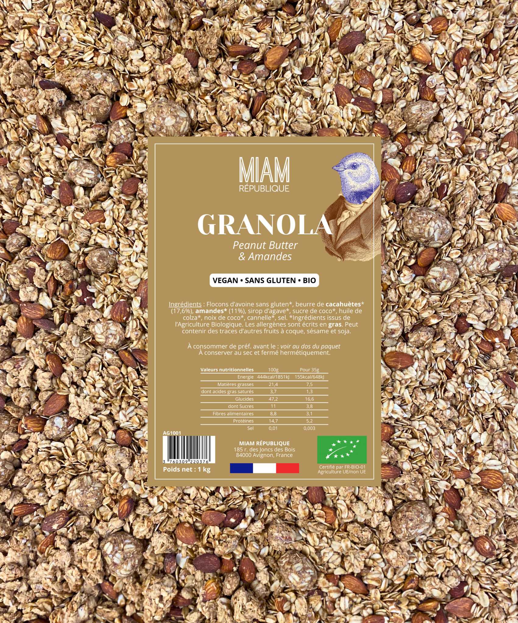 Granola Bio Peanut Butter & Amandes - Vegan, Sans Gluten