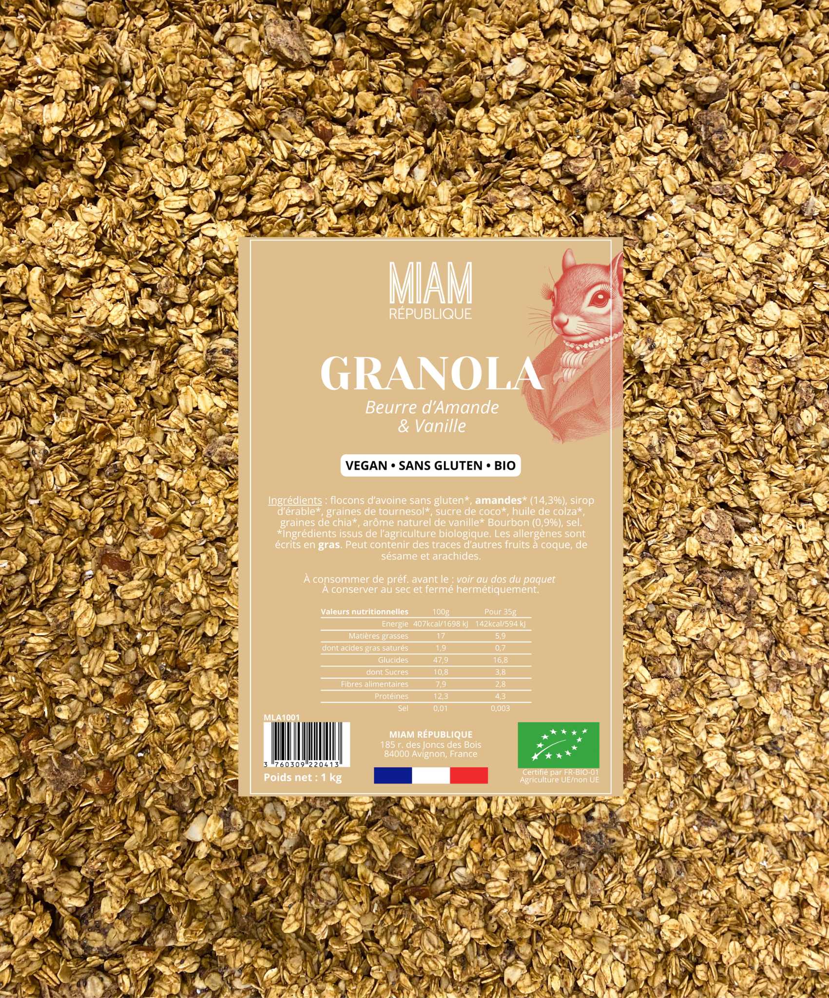 Granola Bio Vanille & Beurre d’Amande - Vegan, Sans Gluten