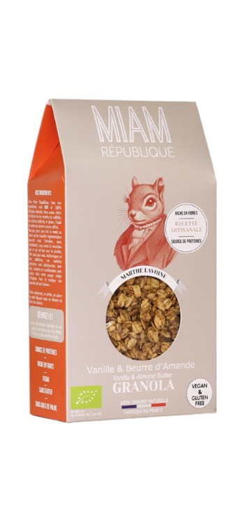 granola artisanal bio vanille beurre d'amandes sirop d'érable Miam République